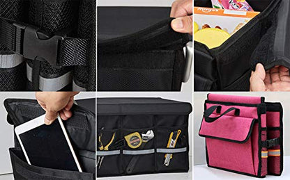 Trunk Organizer for SUV Car, Truck, Minivan Adjustable Compartments Foldable Portable Trunk Organizer, Heavy Duty Durable Car Organizer, Removable Flexible Storage Groceries Bag (BLACK, 4 IN 1)