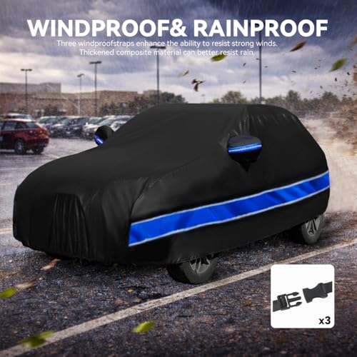 Car Cover Custom Fit Model Y,10-Layer Car Cover Waterproof All Weather,Full Exterior Cover with Cotton Lining,Sun Rain UV Dust Snow Protection with Door Zipper,Fit for Model Y 2020-2025 - size: Custom Fit for Model Y