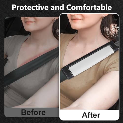 SEG Direct Black and White Seat Belt Pads Pack of 2 - color: White