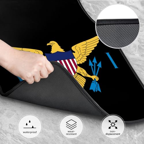 Coat of Arms of Virgin Islands National Emblem Universal Car Front Rear Floor Foot Mats Anti-Slip Car Mat Full Set of 4 Pieces Rubber Backing Carpet All Weather Protection Fit for SUV,Sedans, Trucks