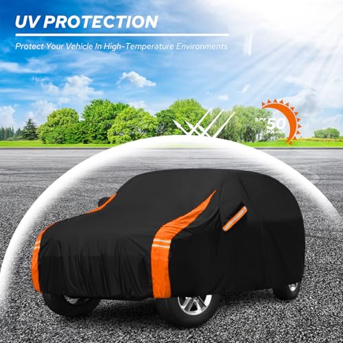 10-Layer for Toyota RAV4 Car Cover Waterproof All Weather for Automobiles, Outdoor Full Cover Soft Cotton Lining Rain Snow UV Protection with Door Zipper, Fit for Toyota RAV4 2006-2025 - size: Custom Fit for Toyota RAV4