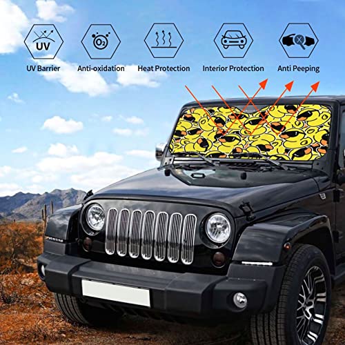 Duck Car Windshield Sunshade Front Window Sun Visor Protector Foldable Shield Cover for Truck SUV - color: Black10