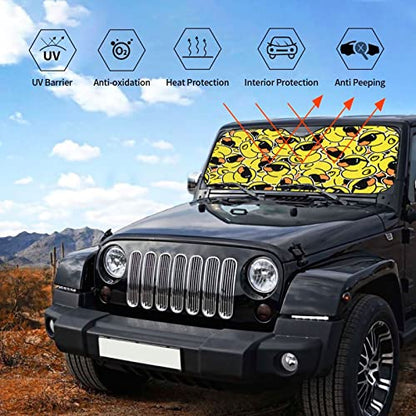 Duck Car Windshield Sunshade Front Window Sun Visor Protector Foldable Shield Cover for Truck SUV - color: Black10