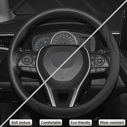 West Llama Customized Auto Car Steering Wheel Cover for Toyota Prius,86,13.75-14.25 inch - color: A-Black, size: Small size (13 ¾''-14 ½'')