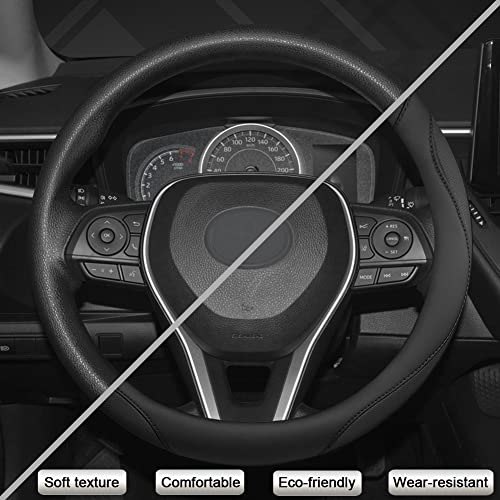 West Llama Customized Auto Car Steering Wheel Cover for Toyota Tundra Tacoma 4runner 15-15.5inches (Black-Large Size) - color: A-Black, size: Large size (15''-15 ½'')