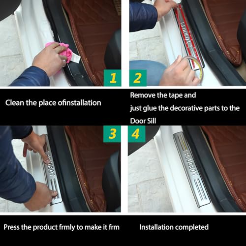 4 PCS Stainless Steel Chrome Silver Door Sill Protector Trims for Toyota RAV4 2019-2022 2023 2024,Outside Door Sill Scuff Plate Guard Cover Trim Door Sill Decorative Decals