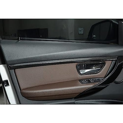 x xotic tech 4pcs Car Interior Door Molding Strip Trim Cover Compatible with BMW 3 Series F30 F31 2012 2013 2014 2015 2016 2017 2018 (Carbon Fiber Pattern) - color: Carbon Fiber Black