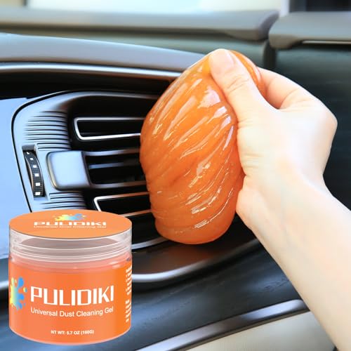 PULIDIKI Car Cleaning Gel Car Putty Car Cleaning Kit Car Interior Cleaner Slime Car Cleaning Supplies Auto Detailing Tools Car Accessories Car Gifts for Women Men Keyboard Cleaner Orange - color: Orange