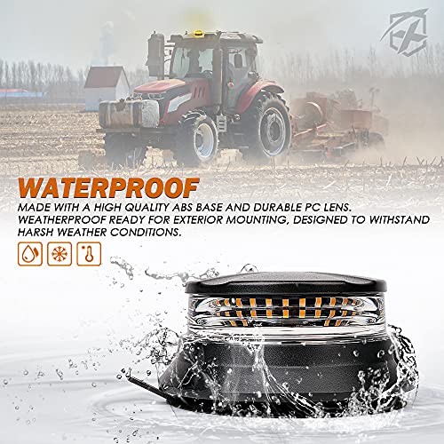 Xprite LED Rotating Beacon Light, 4.5Inch Super Bright Forklift Strobe Lights w/Magnetic Base for 12-24V Construction Truck Patrol Car Tractor Golf Carts-Amber - color: Amber