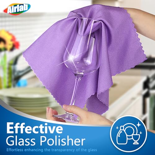 Microfiber Cleaning Cloth Glass Window Stainless Steel Mirror Polishling Rags Eyeglass Windshield Household Nano Sparkle Cloth Lint Free Cloth Cleaning Supplies Shiny Wipes, Pack of 8, 16" x 12" - color: Colorful-4 Color, Pack of 8
