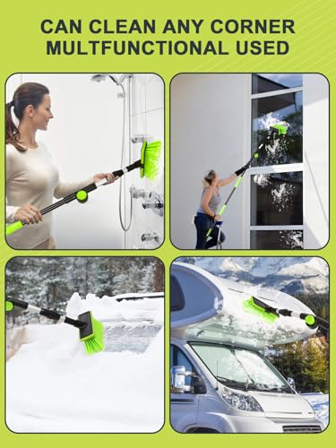 59" PBT 180°Rotatable Car Wash Brush with Long Handle New Process Not Easy to Produce Floating Hair Suitable for Snow Sweeping SUV MPV Truck Rv Caravan Indoor Outdoor Cleaning Window Wheel