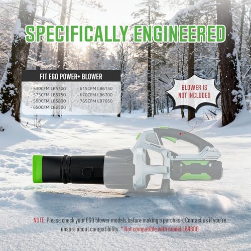 Sealegend Car Drying Nozzle Compatible with EGO Leaf Blower Models 530 575 580 615 650 670 765, Compact Nozzle Attachment for Easy Snow & Leaves Removing, 360°Rotation & Scratch Protection, Black - color: Black