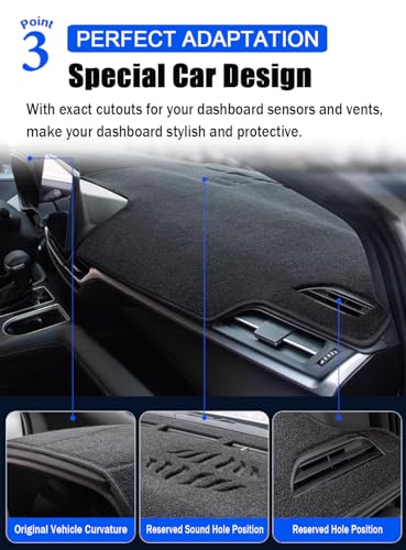 XITER Polyester Dashboard Cover Mat Carpet Dash Nonslip Sun Shade Mat Compatible For Toyota RAV4 2006 2007 2008 2009 2010 2011 2012 - size: 2006-2012 RAV4