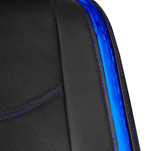 FH Group Full Set Faux Leather Car Seat Covers - Universal Fit, Low Back Front Seat Covers, Airbag Compatible, Split Bench Rear Seat Cover for SUV, Sedan, Blue - color: Blue, style: Seat Covers