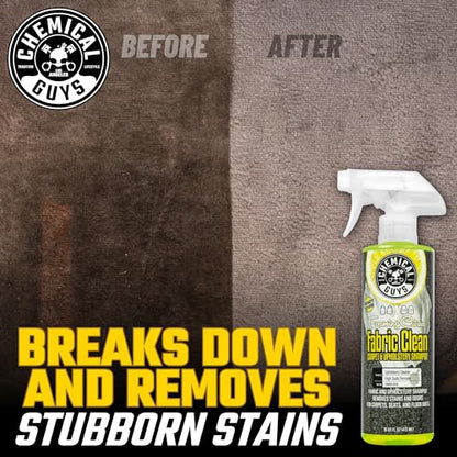Chemical Guys Foaming Citrus Fabric Clean Carpet & Upholstery Cleaner - Car Carpet Cleaner Spray for Seats and Floor Mats, Removes Stains &Odors, Safe for Cars, Home and Office, 16 oz Citrus Scent - size: 16 Oz