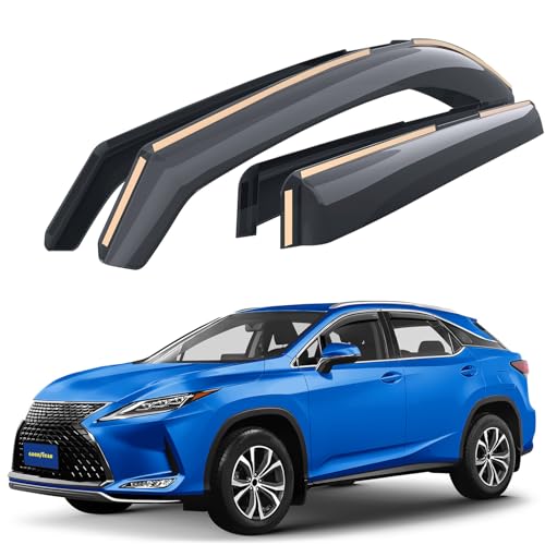 Goodyear Shatterproof in-Channel Window Deflectors for Lexus RX 350, RX 450H 2016-2022, Rain Guards, Window Visors for Cars, Vent Deflector, Car Accessories, 4 pcs - GY008124 - color: For RX 16-22