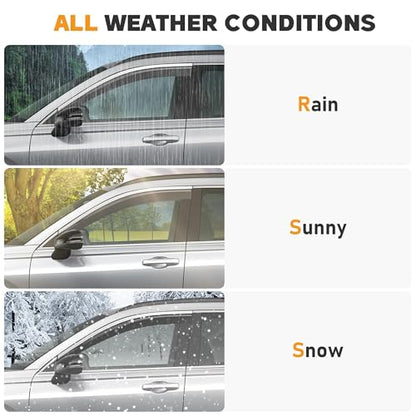 Shatterproof Taped-On Window Deflectors for Jeep Compass 2017-2025 with Chrome Trim, Rain Guards, Window Visors for Car, Vent Deflector, 4pcs - size: For 2017-2025 Compass