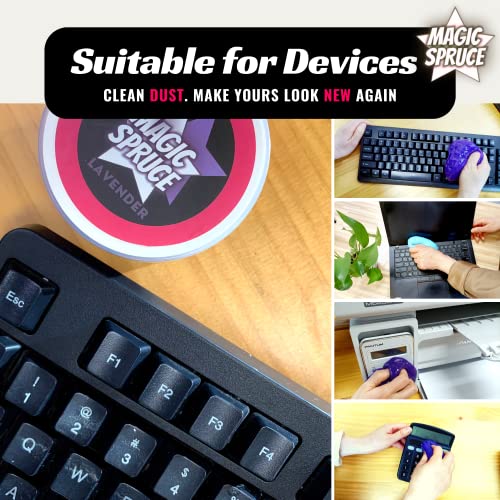 MAGIC SPRUCE Car Detailing Kit Gel for Car Interior Dashboard Cleaner Products, Non-Water Dust Remover Scented Freshner, Upholstery Cleaning Putty, Laptop Computer Cleaning Accessories Car Slime - color: Purple