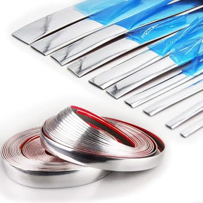 16Ft Chrome Silver Automotive Car Exterior and Interior Molding Trim Universal Bumper Window Door Body Side Decorative Strip Scratch-Proof (1/2 inch (12mm)) - size: Width:1/2inch(12mm)