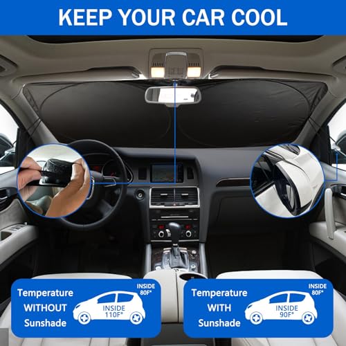 Car Windshield Sun Shade, Funny Eyes Sun Visor, Wear-Resistant Black Tape, Foldable 59‘’x27.5‘’/63''x31.5'' - color: Angry Gray Eyes, size: Medium