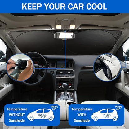 Car Windshield Sun Shade, Funny Eyes Sun Visor, Wear-Resistant Black Tape, Foldable 59‘’x27.5‘’/63''x31.5'' - color: Angry Gray Eyes, size: Medium