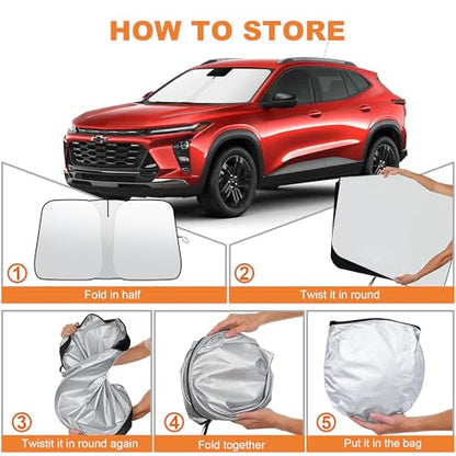 2026 Upgrade Front Windshield Sunshade fit for Chevrolet Trax 2013-2024 Reflector Foldable Car Shade Automotive Windshield Sunshades for Chevrolet Trax Windshield Sun Shade |Keeps Your Vehicle Cool| - size: Fit for Chevrolet Trax 2013-2024