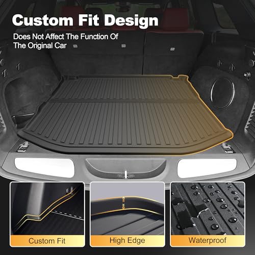 Cargo Mat Fit for 2011-2021 Jeep Grand Cherokee Rear Cargo Liner: All Weather Custom Fit TPE Automotive Trunk Liner - Grand Cherokee Trunk Mat, Black - style: 5) for Jeep Grand Cherokee 2011-2021 Cargo Liner