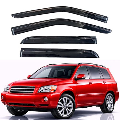 KPY Rain Guards Fit for 2001-2007 Toyota Highlander, Out-Channel Window Visors Vent Wind Deflectors 4PC, Car Accessories for 2006-2007 Toyota Highlander Hybrid - size: 2001-2007 Highlander & 2006-2007 Highlander Hybrid