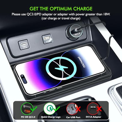Car Wireless Charger Pad, 15W Fast Non-Slip Wireless Charging Pad for Car with 20W Car Adapter, Compatible with iPhone 17 16 15 14 13 12 Pro Max AirPods,100CM Cable - color: Black---100cm Cable