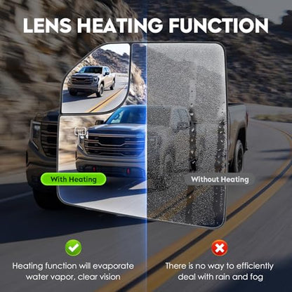 Driver Left Side Heated Blind Spot Mirror Glass Fit for 2015-2020 Ford F-150, 2.7L 3.0L 3.3L 3.5L 5.0L, Side View Mirror Glass, Replacement for FL3Z17K707L - size: Driver Side(Left)