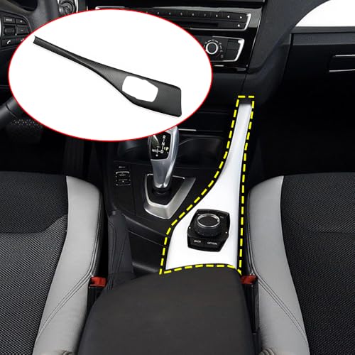 Car Center Console Multimedia Trim Panel Cover for 2012 to 2018 BMW 1 Series 2 Series F20 F21 F22 Real Carbon Fiber Automotive Interior Trim Accessories (Matte Black Carbon - Version A) - color: Matte Black Carbon - Version A