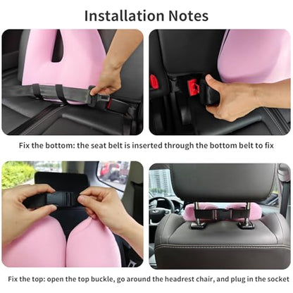 FHSGGP Travel Pillow Car Pillow Kid Car Sleeping The Sleeping Aid for Adults and Kids on Road Trips Sponge Kids Travel Pillow Provides Body and Head Support Pink - color: D-pink