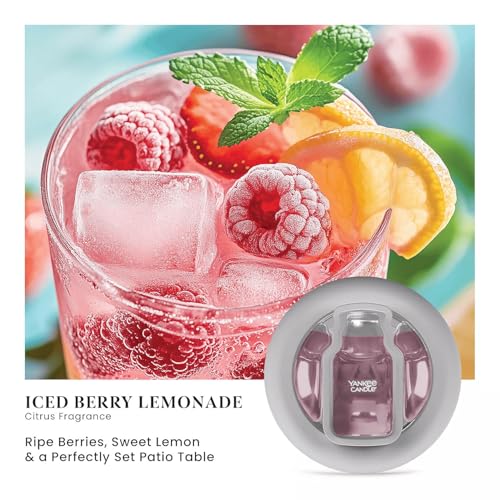 Yankee Candle Smart Scent Vent Clip Car Air Freshener, Adjustable Fragrance Strength, Long Lasting Up to 30 Days, Odor Neutralizing Car Fragrance, Iced Berry Lemonade (Pack of 3) - size: 1 Count (Pack of 3)