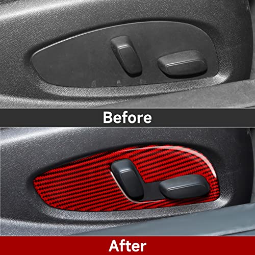 Car Sticker Decal Carbon Fiber Interior Trim Cover for Chevrolet Camaro ZL1 2016 2017 2018 2019 2020 2021 2022 2023 Accessories （Seat Adjustment Button） - color: Seat Adjustment Button