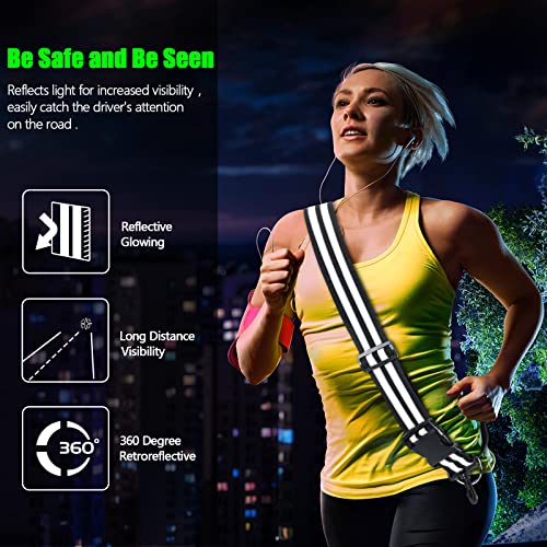 Saintrygo Reflective Sash for Walking at Night Running Gear Safety Reflective High Visibility Jacket Adjustable Sash for Walking Cycling at Night - color: Fluorescent Green, Black