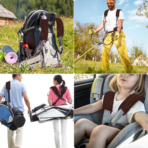 ZINZ 2-Pack Universal Shoulder Pad with Ultra Thick Cushion for Bag Luggage Bag Crossbody, Plus Long & Anti-Slip & Breathable,Brown - color: Brown