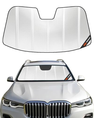 Pigenius Windshield Sun Shade for BMW X5 (G05) 2019-2023 & BMW X7 (G07) 2019-2022, Fits xDrive40i M50i X5M Alpina XB7. Reflective Aluminum Film Front Window Sunshade - BLAZBLOCK - size: 2019-2023 Bmw X5/X7