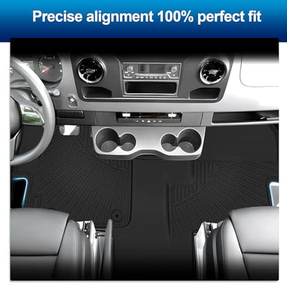 Peleus Floor Mats for Mercedes-Benz Sprinter 2500/3500 2025-2019,Only Fit Cargo Van,All Weather TPE Rubber Custom Fit Liners for 1st Row Bucket Seats,Mercedes-Benz Sprinter Accessories - style: For M-Benz Sprinter 2019-2025