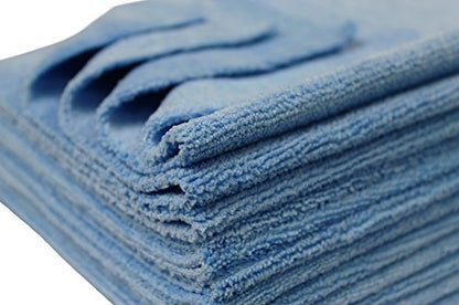 Detailer's Preference Premium Edgeless Microfiber Towels, 350 GSM, Ultra Soft, Lint-Free, Streak-Free, Scratch-Free, Highly Absorbent, for Auto, Home, and Detailing,16x16, 12-Pack, Light Blue - color: Light Blue