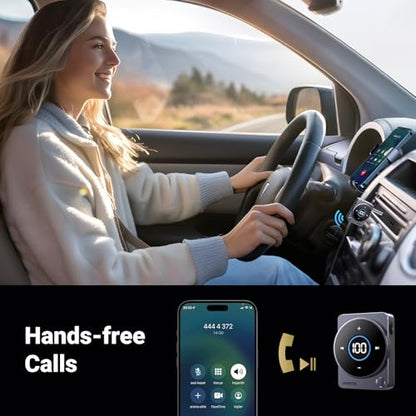 UGREEN 5.4 Bluetooth Car Adapter, [Noise Cancellation] Aux Bluetooth Receiver for Car, 3.5mm Wireless Audio Receiver for Music/Hands-Free Call/Home Stereo/Wired Speaker, 20H Battery Life