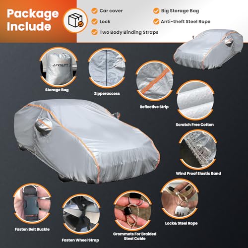 Station Wagon Car Covers Waterproof All Weather,Mini Van Cover,Rain UV Protection Inner Cotton,Fit Wagon 178" to 191" - color: Gray(Max), size: Size 13: Wagon (Under 192")