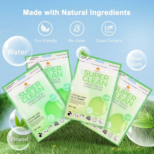 FiveJoy Car Cleaning Gels, 4-Pack Universal Auto Detailing Tools Car Interior Cleaner Putty, Dust Cleaning Mud for PC Tablet Laptop Keyboard, Camera, Printers, Calculator - 320g (2.8oz/pcs) - color: Green,Yellow