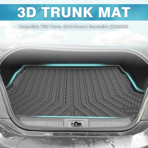 Mixsuper Cargo Liner for 2022-2025 Toyota GR86 / Subaru BRZ All Weather Cargo Mat Rear Trunk Liner Tray Black - size: Fit for GR86 / BRZ | 2022-2025