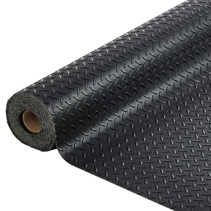 7.5 x 16 FT Garage Floor Mat, 2.8mm Thickened Flooring Roll Diamond Plate PVC Rubber Trailer Mat, Non-Slip Floor Protector Mat for Garage, Warehouse, Gyms, Trailer, SUV