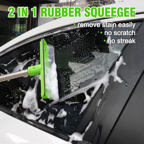 62'' Car Wash Brush with Long Handle Car Wash Mop Mitt Chenille Car Cleaning Kits Windshield Window Squeegee Car Duster Microfiber Towel Gloves for Cars RV SUV Truck 11PCS - color: 11pcs