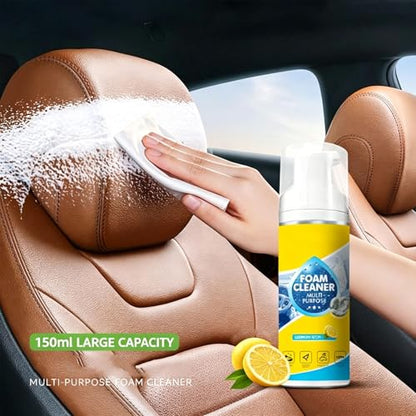 4-In-1 Multi-Enzyme Foam Cleaner,Foam Cleaner Multi Purpose,Powerful & Multipurpose Car Interior Foam Cleaners,Lemon Fresh Scent,Deep Clean Car,Kitchen,Bathroom,Sofa
