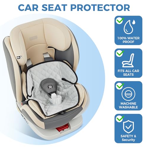 2-Pack Waterproof Piddle Pads, Potty Training Car Seat Protector & Reusable Liner – Non-Slip, Leak-Proof Cover for Car Seats, Strollers, High Chairs, Machine Washable(Grey) - color: Grey