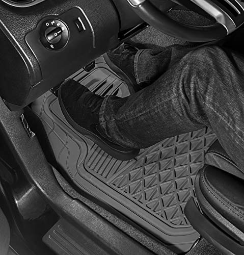 Floor Mats for Cars Trucks SUVs (4 Piece Set) All Weather Heavy Duty Rubber Car Accessories Best for Auto Truck SUV Van Waterproof Interior Automobiles Liners Covers - Gray Semi Custom Tactical Mat