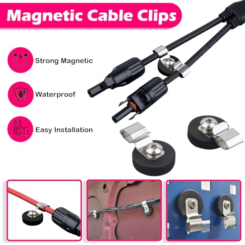Heavy Duty Magnetic Cable Clips, Anti-Scratch Magnetic Cord Organizers, Anti-Slip Cable Clips Strong Magnet Cord Holder, Wire Holders for RV, Car, Garage, Office, Patio, Shelves 8 PCS - size: 22mm-4single+4doubble