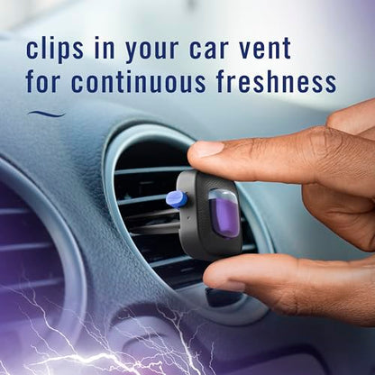Febreze AUTO Air Freshener, Odor-Fighting Automotive Vent Clip, Midnight Storm Scent, 8 Count
